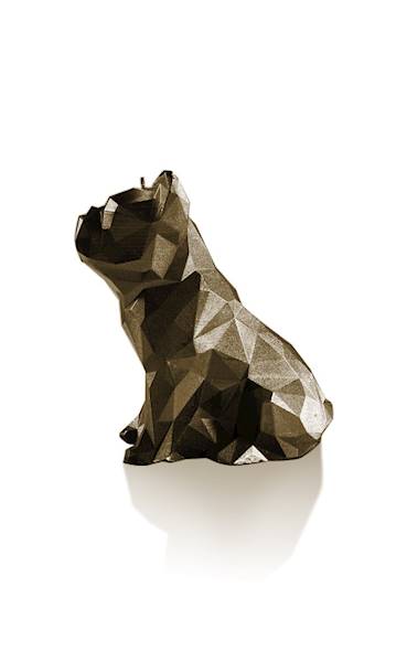 Świeca Candle Bulldog Low Poly Brass