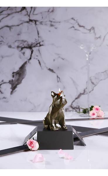 Świeca Candle Bulldog Low Poly Brass