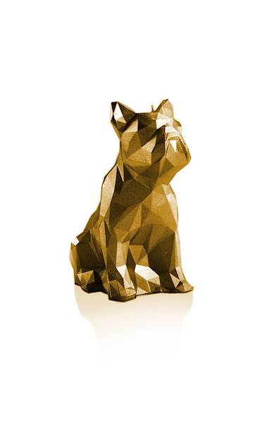 Świeca Candle Bulldog Low Poly Gold