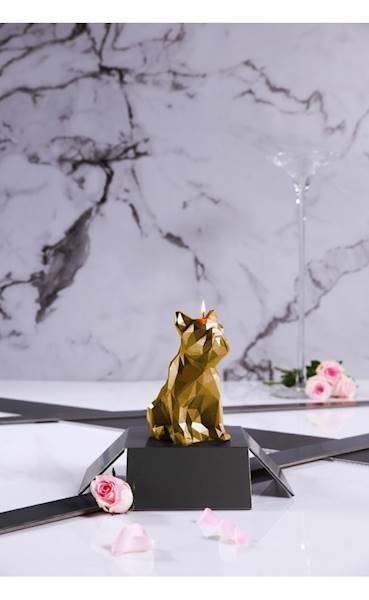 Świeca Candle Bulldog Low Poly Gold
