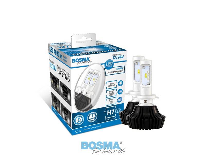 Ż.12/24V LED H7- 6000K 4000lm KPL 6087 BOSMA