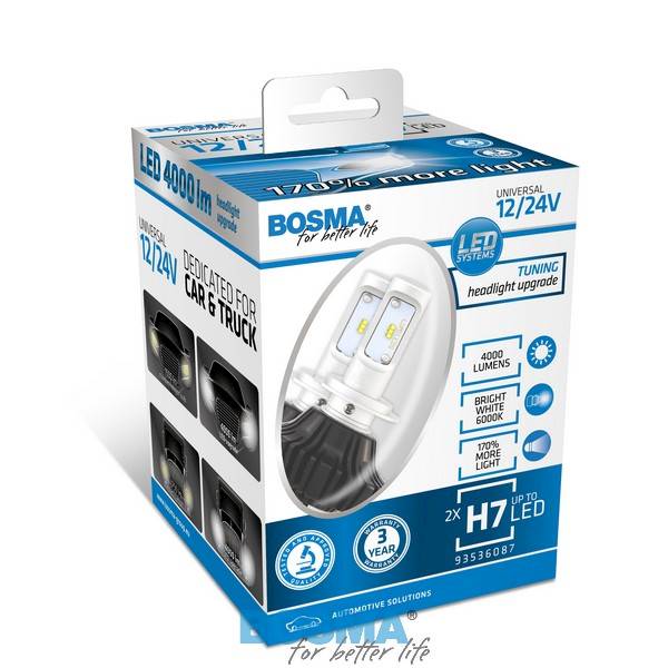Ż.12/24V LED H7- 6000K 4000lm KPL 6087 BOSMA