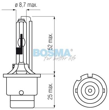 Ż.ŻARNIK D2R 6000K xenon 35W 85V 8481D BOSMA