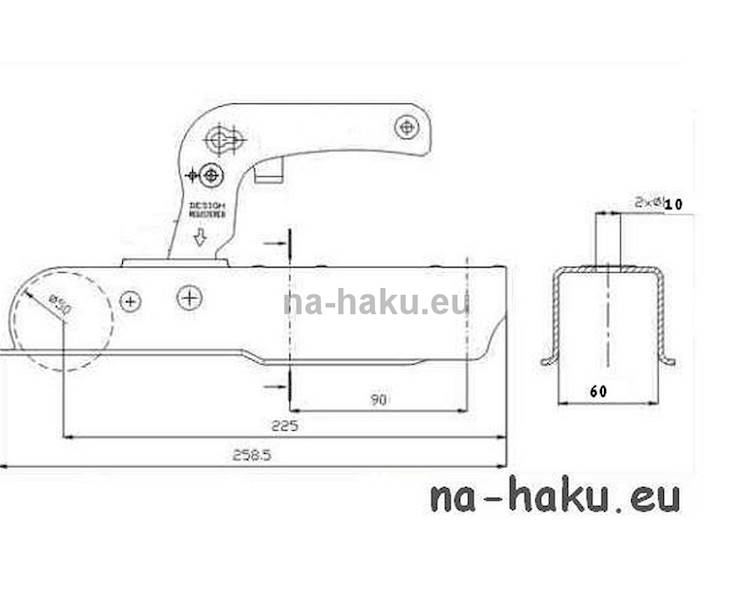 ZACZEP KULOWY kwadr.  800kg. 60mm