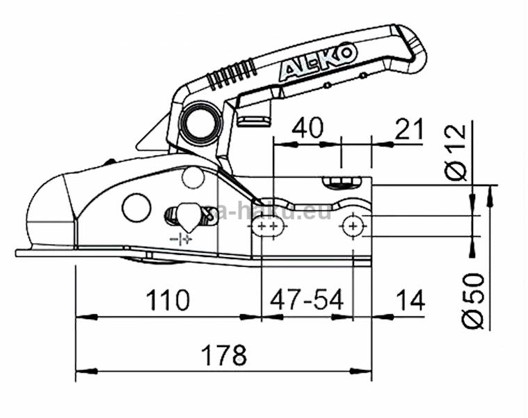 ZACZEP KULOWY 2700kg rura 50mm AL-KO AK270