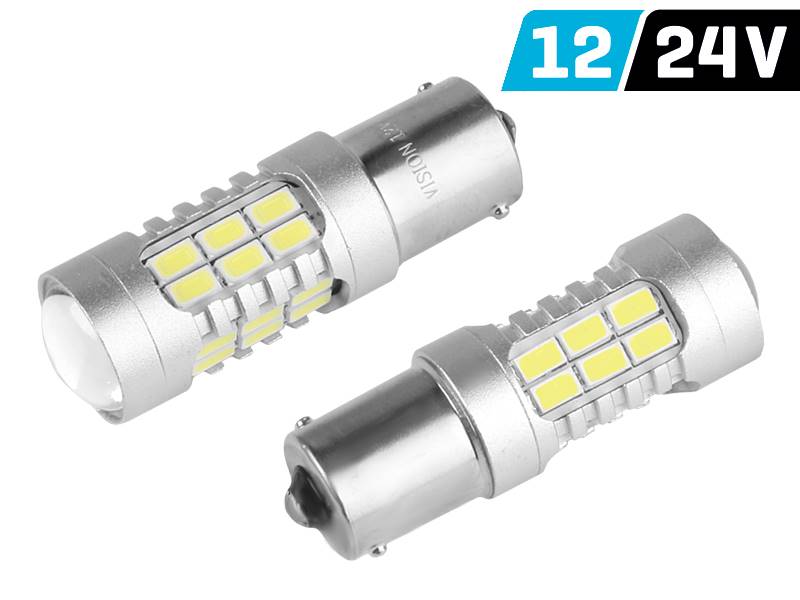 Ż.VISION 12/24V LEDx27 P21W SMD CANBUS soczew. 