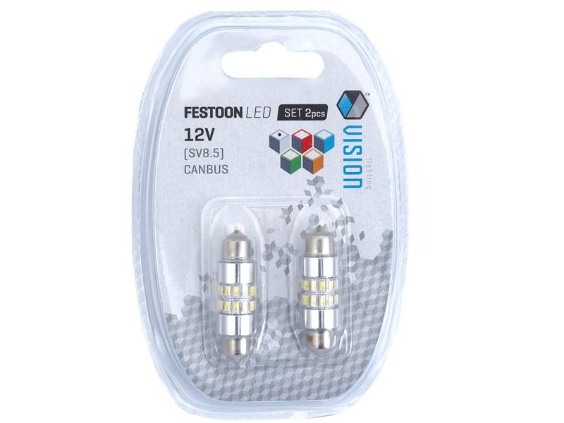 Ż.VISION 12V LEDx 24 SV8,5 39mm CANBUS 2szt biała