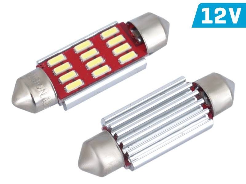 Ż.VISION 12V LEDx 12 SV8,5 39mm CANBUS 2szt białe