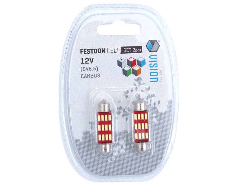 Ż.VISION 12V LEDx 12 SV8,5 39mm CANBUS 2szt białe