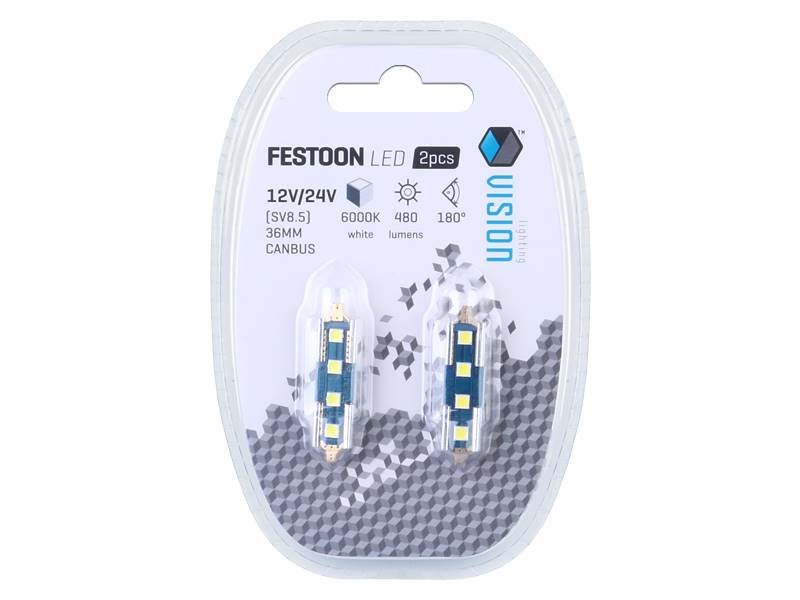 Ż.VISION 12/24V LEDx 4 SV8.5 36mm SMD CANBUS 2szt