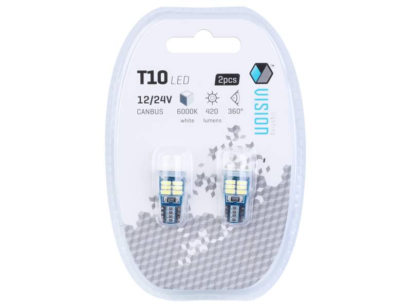 Ż.VISION 12V LEDx 18 W5W T10 SMD CANBUS BIAŁA