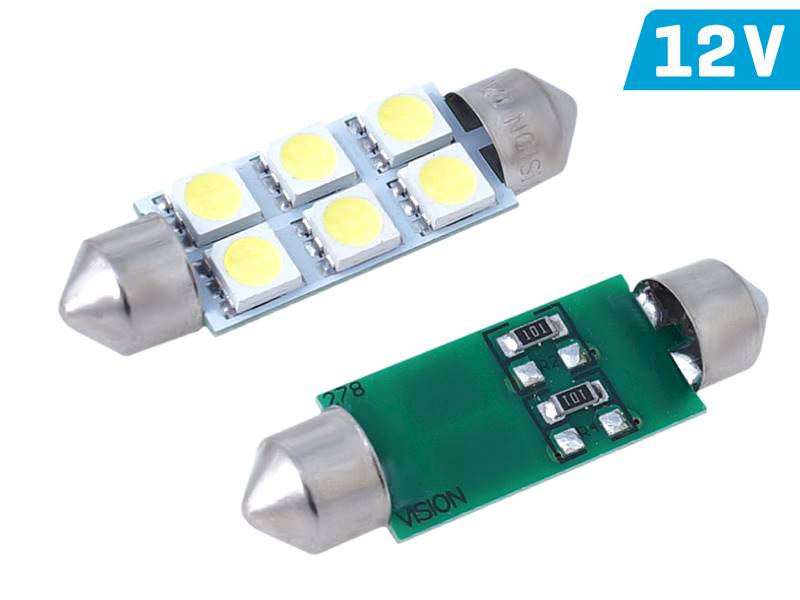 Ż.VISION 12V LEDx  6 SMD SV8.5 41mm biała