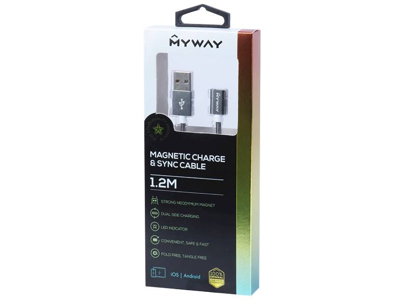 KABEL MYWAY ład.i synch.120cm USB / magnes