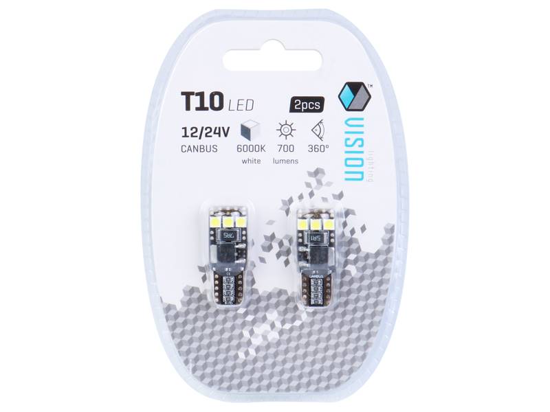 Ż.VISION 12/24V LEDx 6 W5W T10 SMD CANBUS BIAŁ.