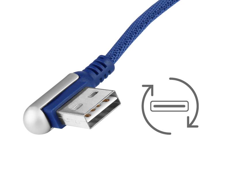 KABEL MYWAY ład.i synch.120cm USB / microUSB kąt