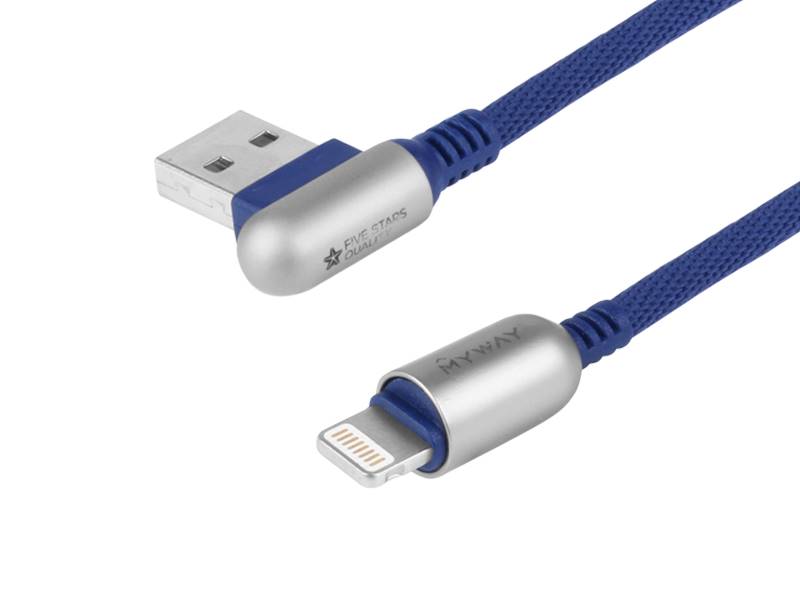 KABEL MYWAY ład.i synch.120cm USB / Lightin kąt