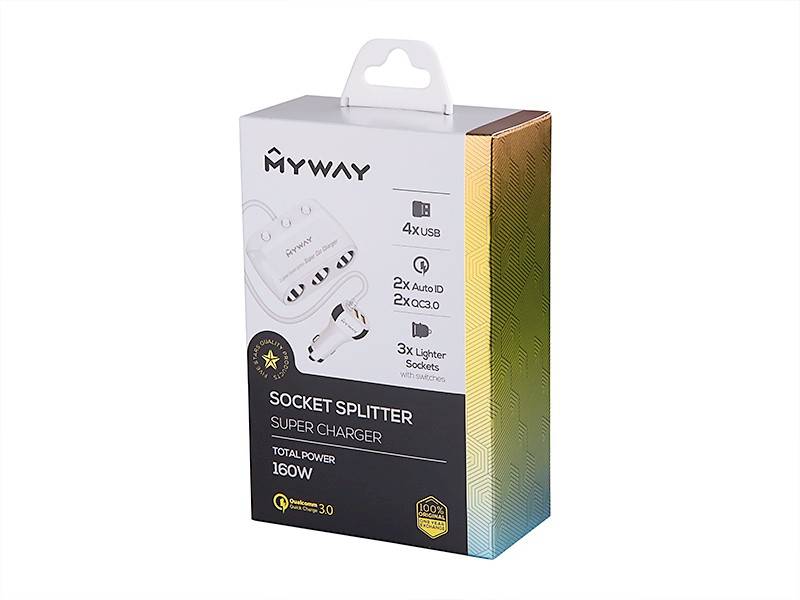 ROZGAŁĘZIACZ potrójny z włączn.+4xUSB+kab.1,2m