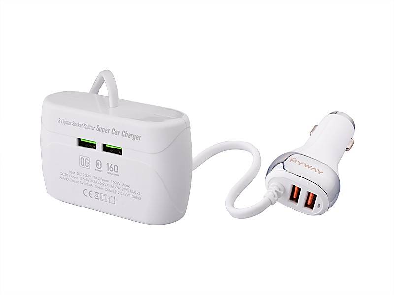 ROZGAŁĘZIACZ potrójny z włączn.+4xUSB+kab.1,2m