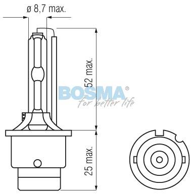 Ż.ŻARNIK D2S 6000K xenon 35W 85V 8498  BOSMA