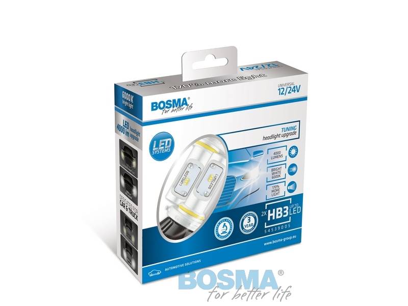 Ż.12/24V LED HB3-6000K 4000lm KPL 6438 BOSMA
