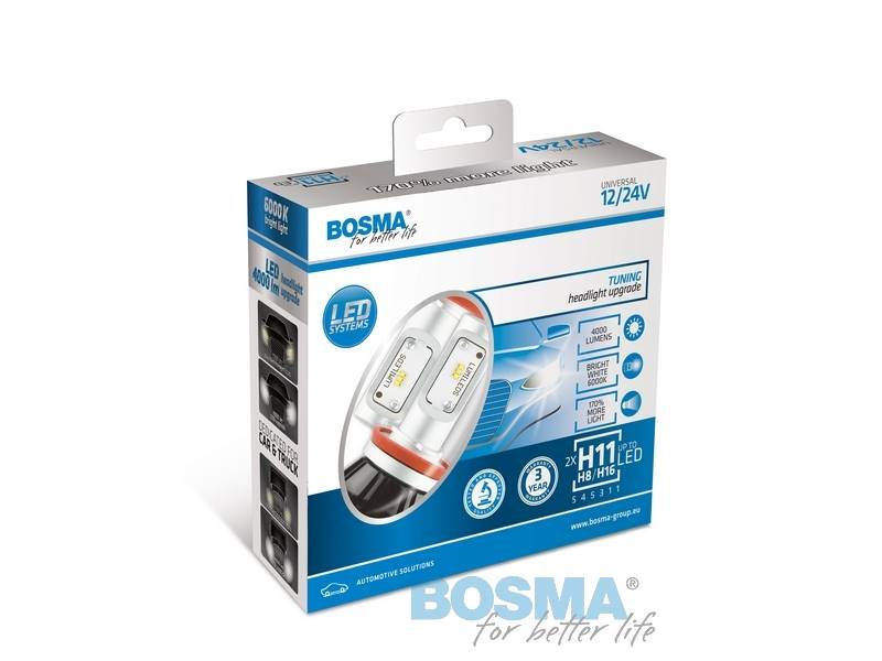 Ż.12/24V LED H8/H11/H16-6000K 4000lm KPL 6452 BOSM