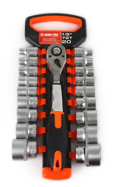 KLUCZE- zest. 20-el.nasad.1/2" 8-32mm KLIP+pokręt.