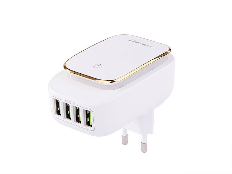 Ładowarka  MYWAY 4x USB 4.4A z dotyk.lam.+adaptery