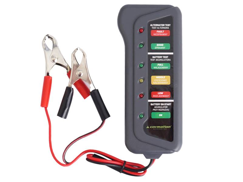 TESTER AKUMULATORÓW 12V+ krokod.
