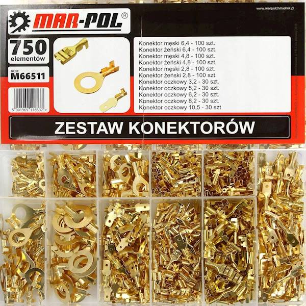 ZESTAW KOŃCÓWEK I ZŁĄCZ ELEKTR. 750szt