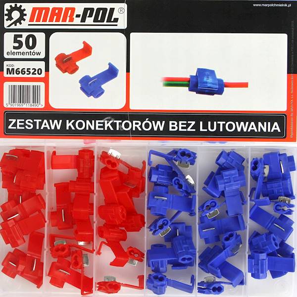 ZESTAW KOŃCÓWEK ELEKTRYCZNYCH BEZ LUTOWANIA 50szt