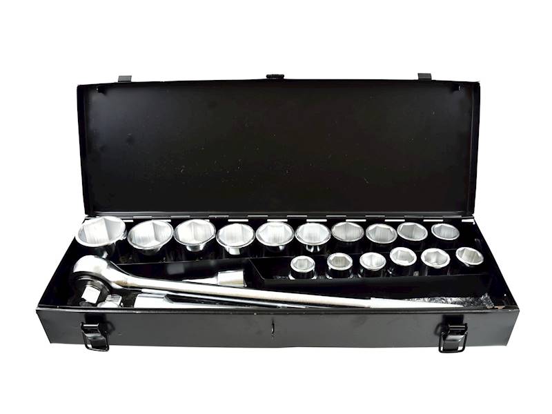 KLUCZE- zest. 21-el.19-50mm 3/4"  6 kątne met.box