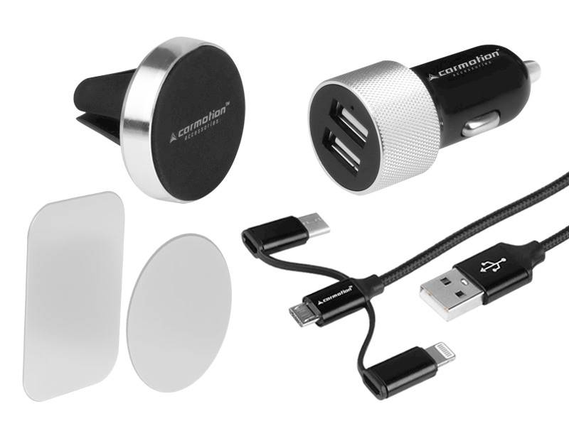 ZESTAW PODRÓŻNY:ładow.2xUSB3.1A+kabel3w1+uch.mag
