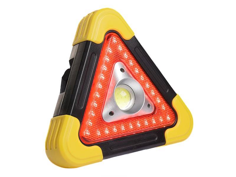 LATARKA LED /Trójkąt ostrzeg.solarny, z lampą COB