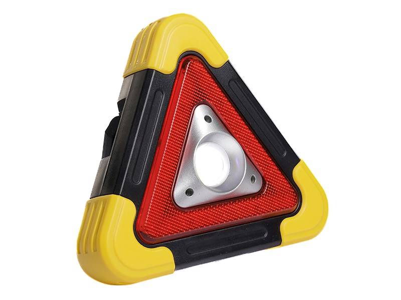 LATARKA LED /Trójkąt ostrzeg.solarny, z lampą COB