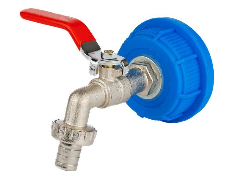 NAKRĘTKA 61 mm z kranem czerwonym 1/2"