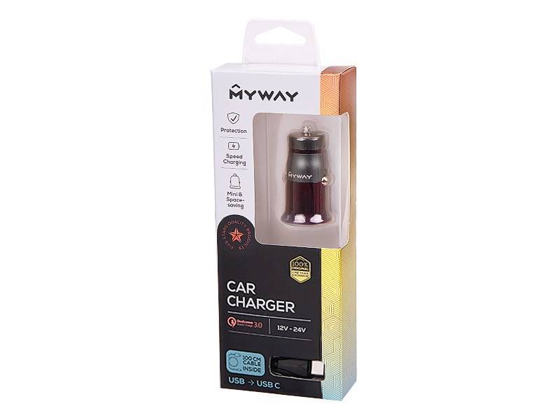 ŁADOWARKA MAWAY 12/24V QC3.0 1x USB + kabel USB-C