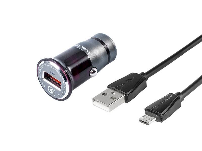 ŁADOWARKA MAWAY 12/24V QC3.0 1x USB + kabel micro 