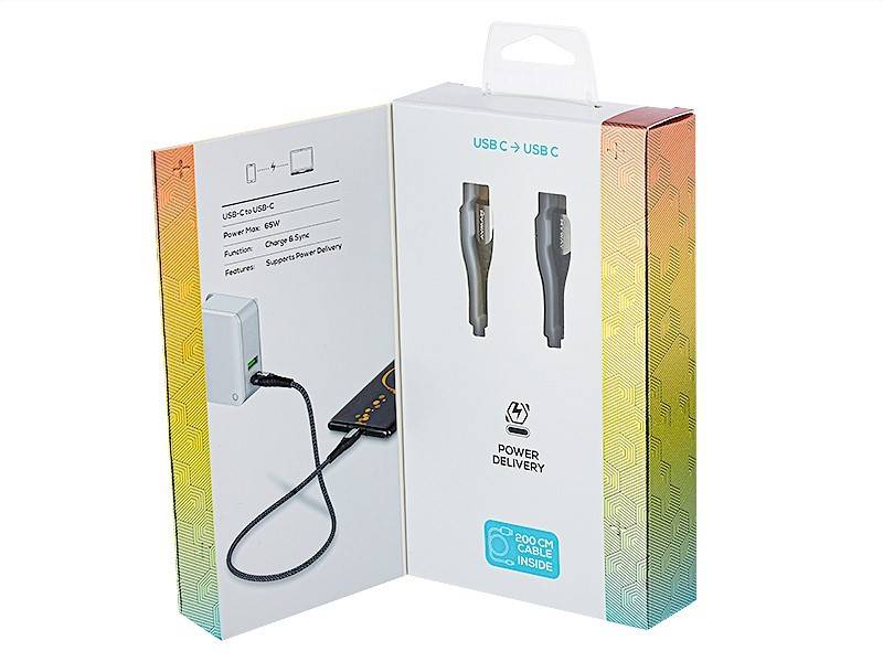 KABEL MYWAY ład.i synch.200cm USB-C/USB-C w oplo.