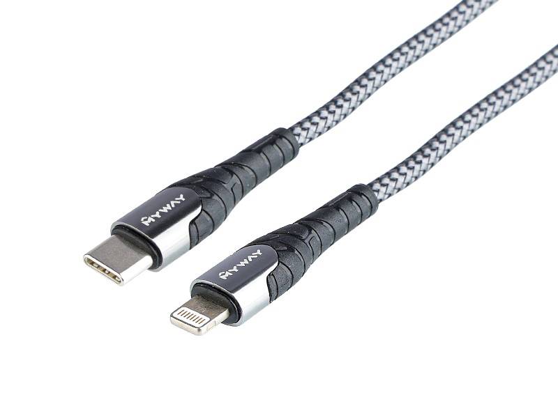 KABEL MYWAY ład.i synch.200cm USB-C/ Lightining