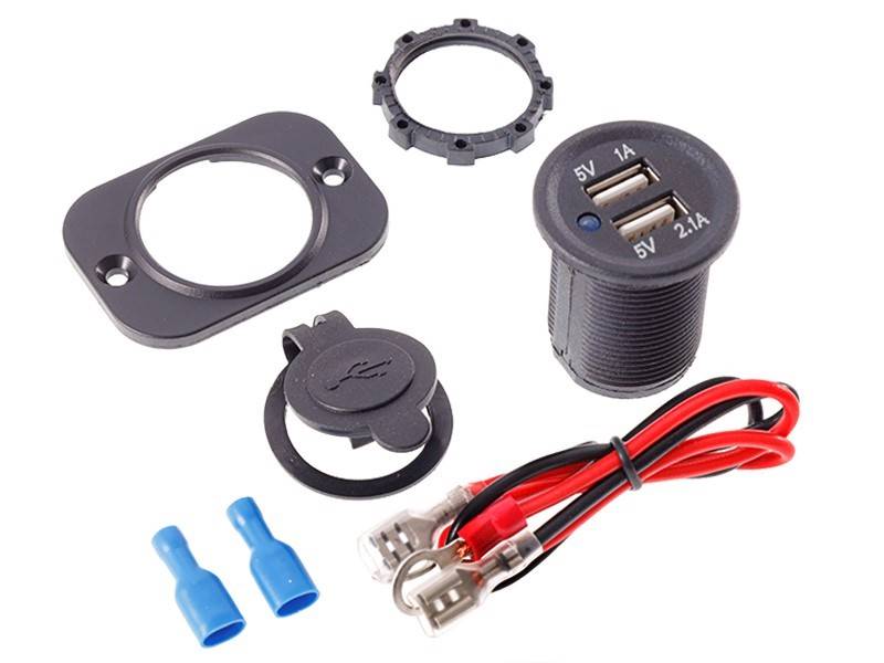 ŁADOWARKA do zabudowy 2x USB 3.1A, 12/24V 