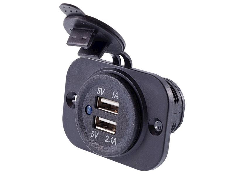ŁADOWARKA do zabudowy 2x USB 3.1A, 12/24V 