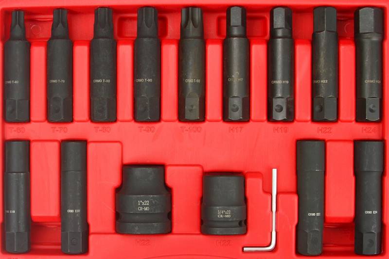 KLUCZE- zest. 16-el.nasad.i bity udarowe 3/4" BJC