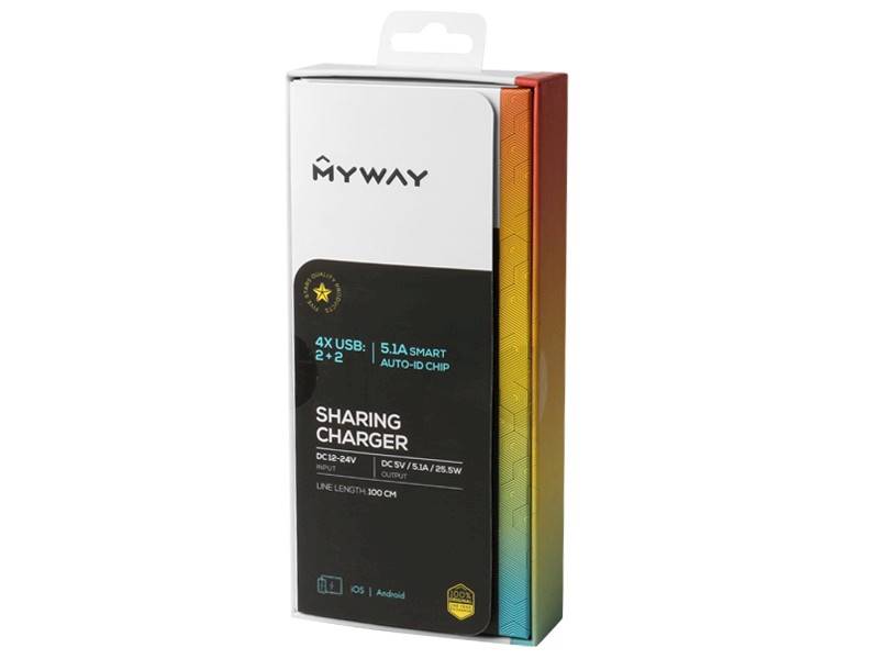 ŁADOWARKA MAWAY 12/24V 2xUSB+2xUSB 5.1A 100cm KLIP