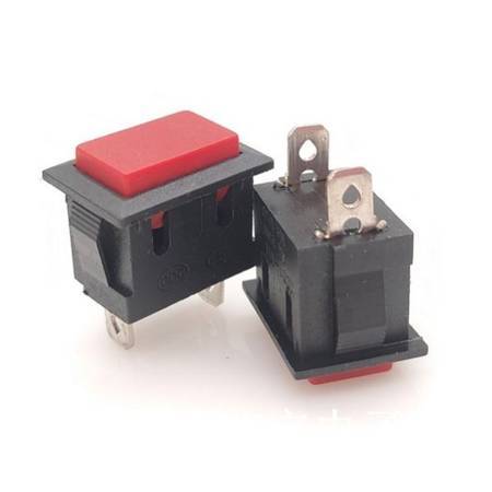 PRZYCISK CHWILOWY KCD1-101 2pin 250V6A czerw.