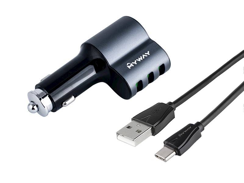 ŁADOWARKA 12/24V 3xUSB max5.1A z gn.zap.+kabel