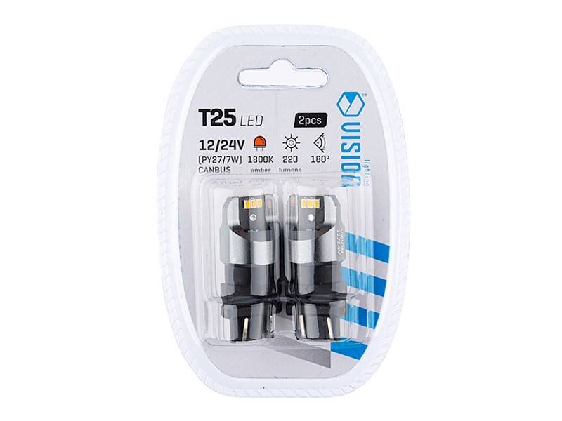 Ż.VISION 12/24V LEDx 6 PY27/7W T25 SMD CANBUS POM