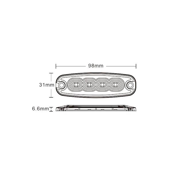 DIODA-LAM.BŁYS.KIER. 4LED 12/24V LW0037 slim