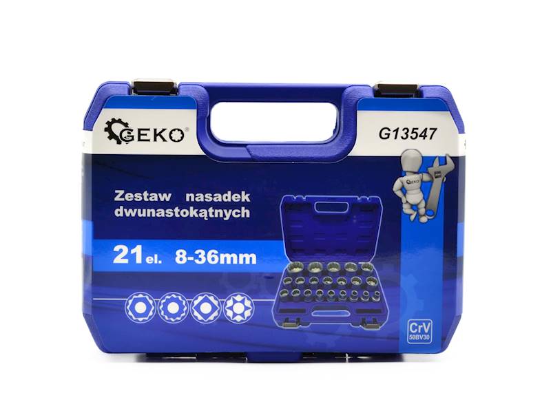 KLUCZE- zest. 21-el.nasad.1/2" 12-kątne 8-36mm