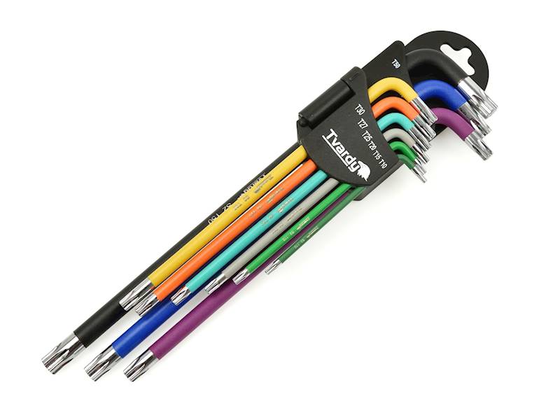 KLUCZE IMBUS.-TORX T10-T50 długie 9el. kolor