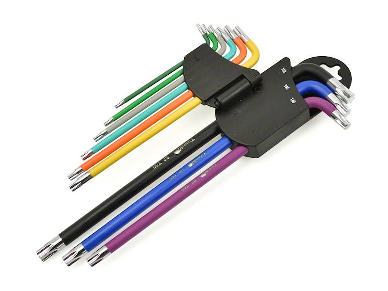 KLUCZE IMBUS.-TORX T10-T50 długie 9el. kolor